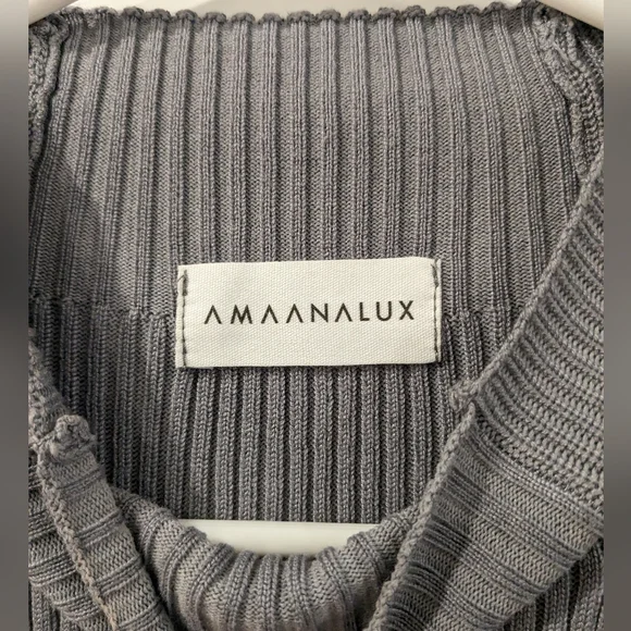 AMANAALUX High neck twisted cut out knit top - Picture 4 of 6